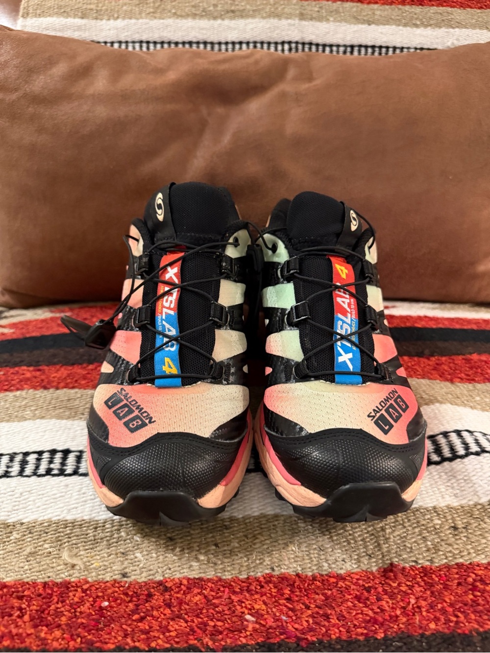 Salomon S/LAB Trail Sneakers in Black, Pink, Mint and Blue